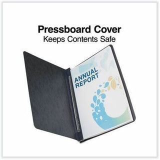 Pressboard Report Cover, Two-Piece Prong Fastener, 3" Capacity, 8.5 x 11, Black/Black