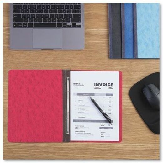Pressboard Report Cover, Two-Piece Prong Fastener, 3" Capacity, 8.5 x 11, Black/Black