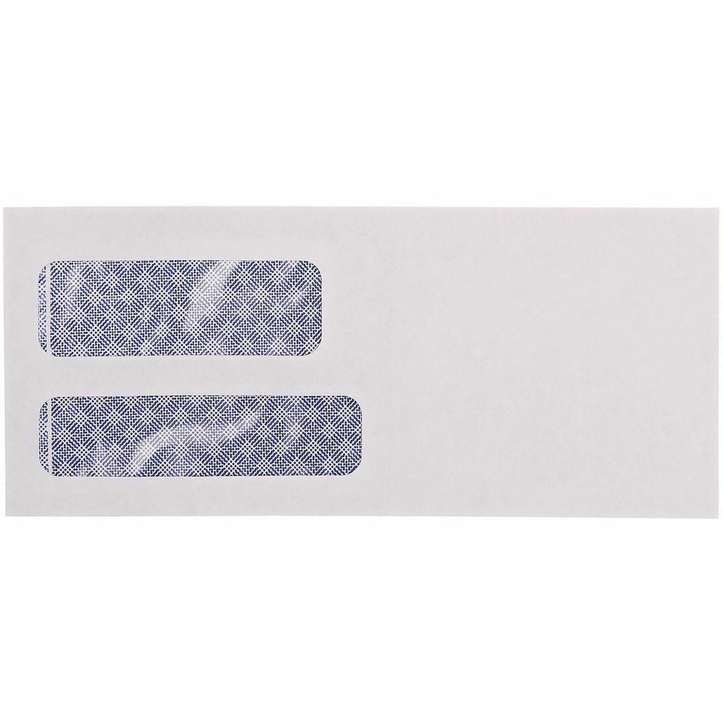 Double Window Business Envelope, #9, Commercial Flap, Gummed Closure, 3.88 x 8.88, White, 500/Box