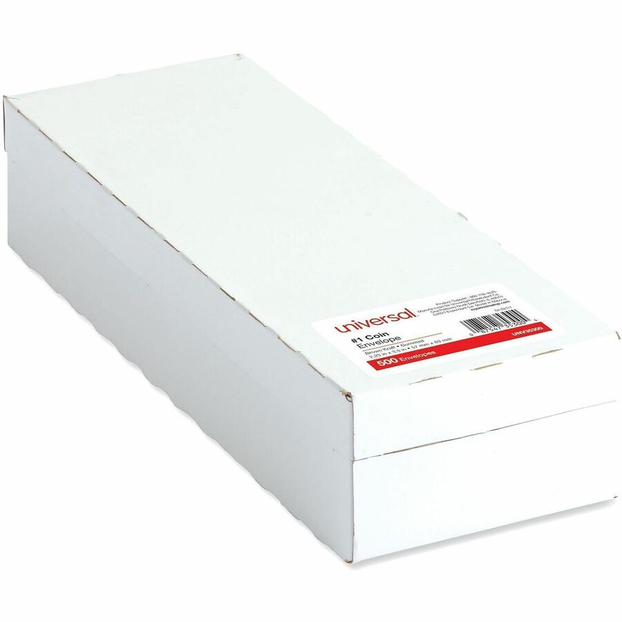 Kraft Coin Envelope, #3, Round Flap, Gummed Closure, 2.5 x 4.25, Light Brown Kraft, 500/Box