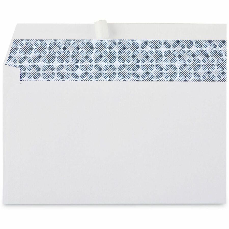 Peel Seal Strip Security Tint Business Envelope, #10, Square Flap, Self-Adhesive Closure, 4.13 x 9.5, White, 100/Box