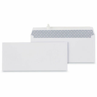 Peel Seal Strip Security Tint Business Envelope, #10, Square Flap, Self-Adhesive Closure, 4.13 x 9.5, White, 100/Box
