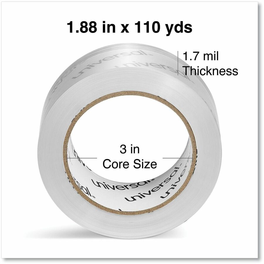 Deluxe General-Purpose Acrylic Box Sealing Tape, 3" Core, 1.88" x 109 yds, Clear, 12/Pack