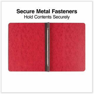 Pressboard Report Cover, Two-Piece Prong Fastener, 3" Capacity, 8.5 x 11, Executive Red/Executive Red