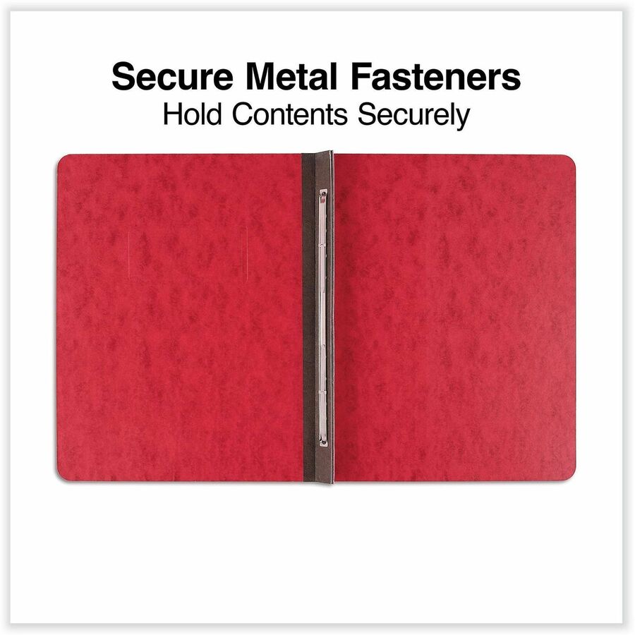 Pressboard Report Cover, Two-Piece Prong Fastener, 3" Capacity, 8.5 x 11, Executive Red/Executive Red