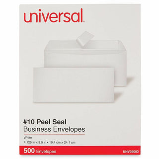 Peel Seal Strip Business Envelope, #10, Square Flap, Self-Adhesive Closure, 4.13 x 9.5, White, 500/Box