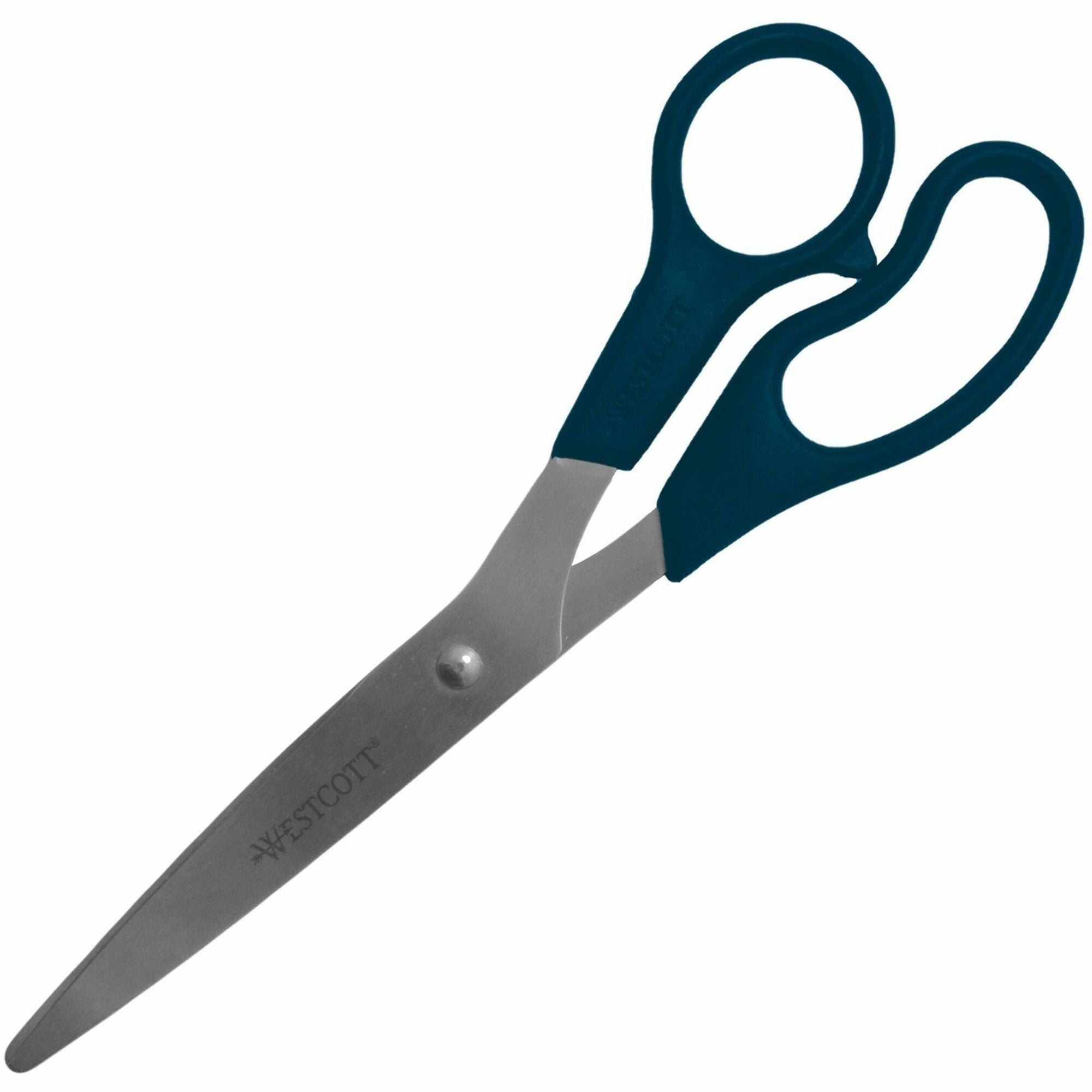 Value Line Stainless Steel Shears, 8" Long, 3.5" Cut Length, Black Straight Handle