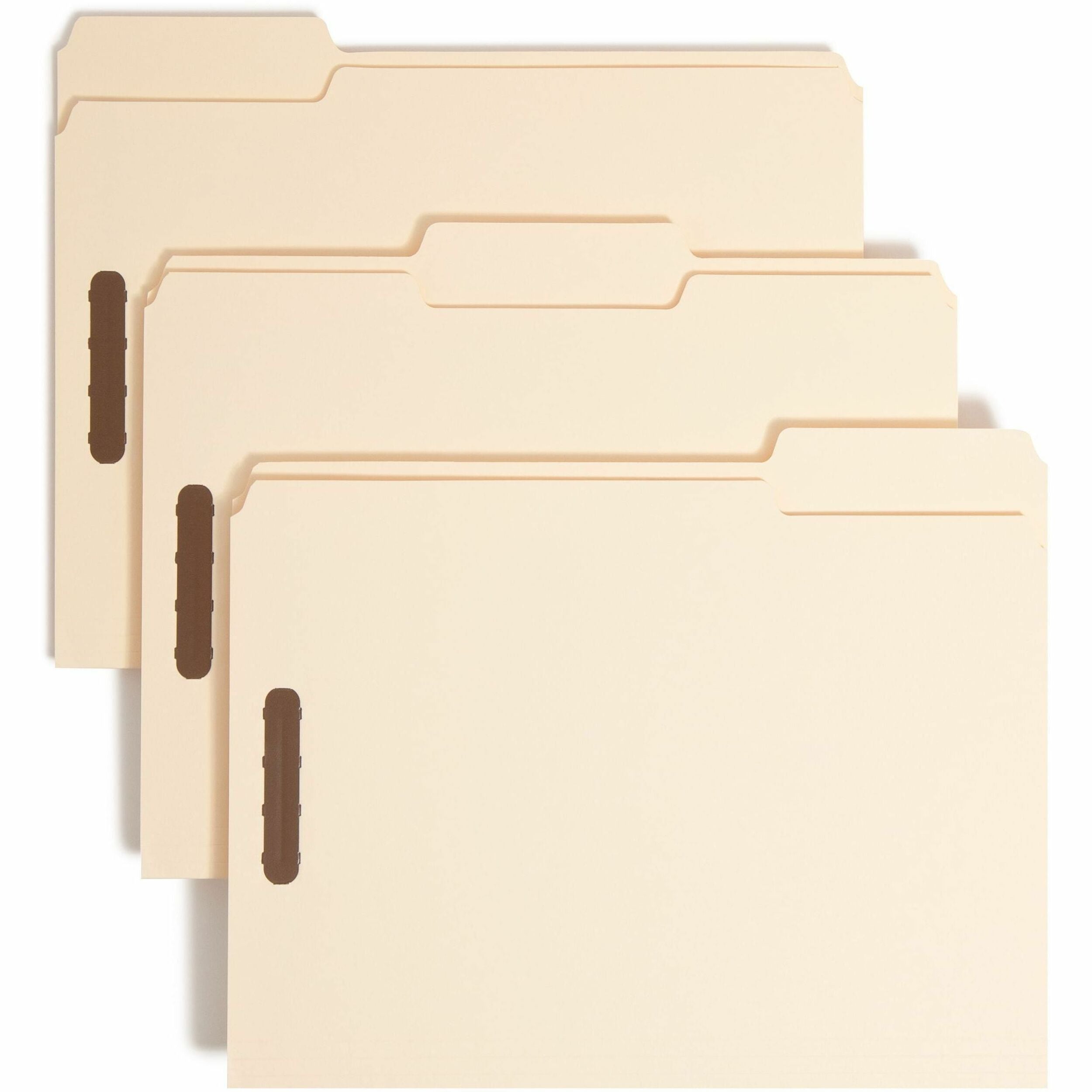 Top Tab Heavyweight Manila Fastener Folders, 0.75" Expansion, 2 Fasteners, Letter Size, Manila Exterior, 50/Box