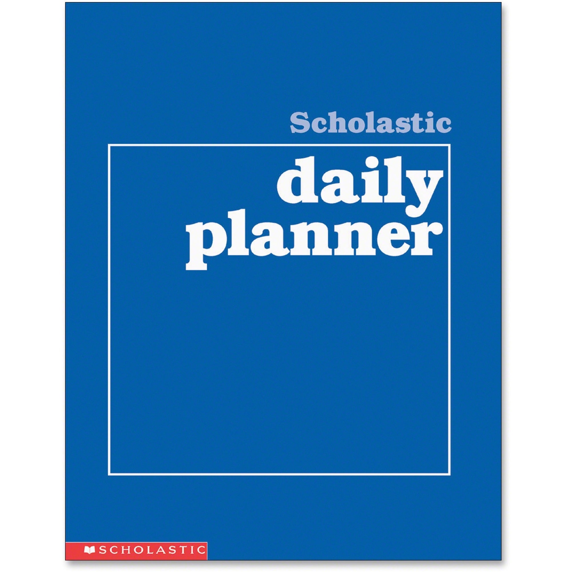 Scholastic Daily Planner - Academic - Daily, Weekly, Yearly - 8 1/2" x 11" White Sheet - Blue CoverClass Schedule - 1 Each - 