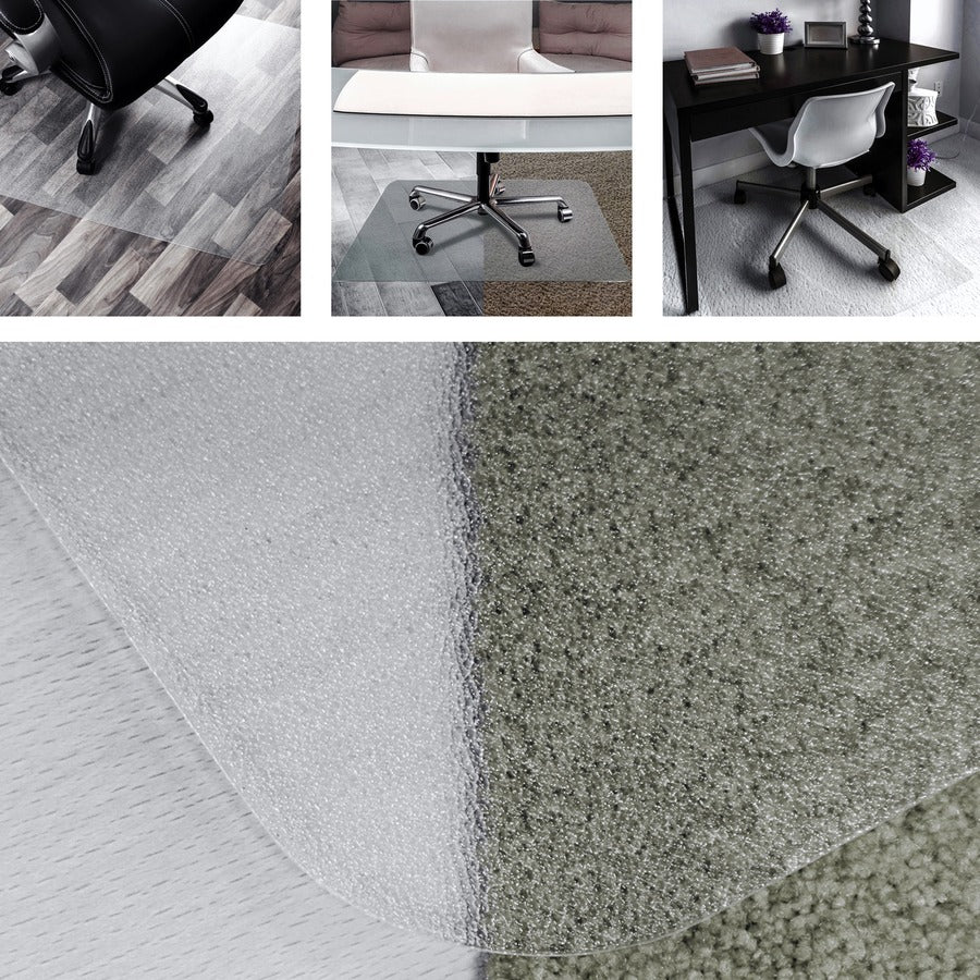 Cleartex Unomat Anti-Slip Rectangular Chair Mat Hard Floors and Carpet Tiles - 48" x 53" - Clear Rectangular Anti-Slip Polycarbonate Chair Mat for Hard Floors and Carpet Tiles - 53" L x 48" W x 0.075" D - 