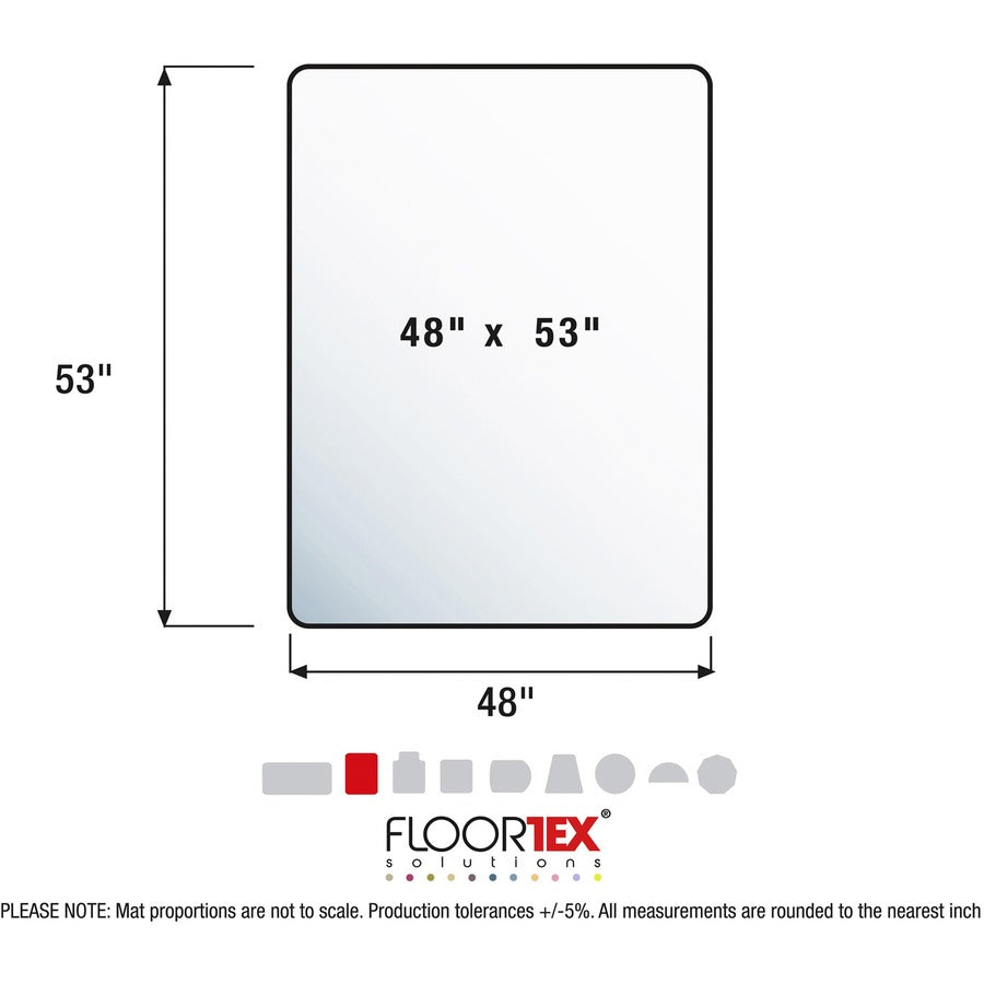 Cleartex Unomat Anti-Slip Rectangular Chair Mat Hard Floors and Carpet Tiles - 48" x 53" - Clear Rectangular Anti-Slip Polycarbonate Chair Mat for Hard Floors and Carpet Tiles - 53" L x 48" W x 0.075" D - 