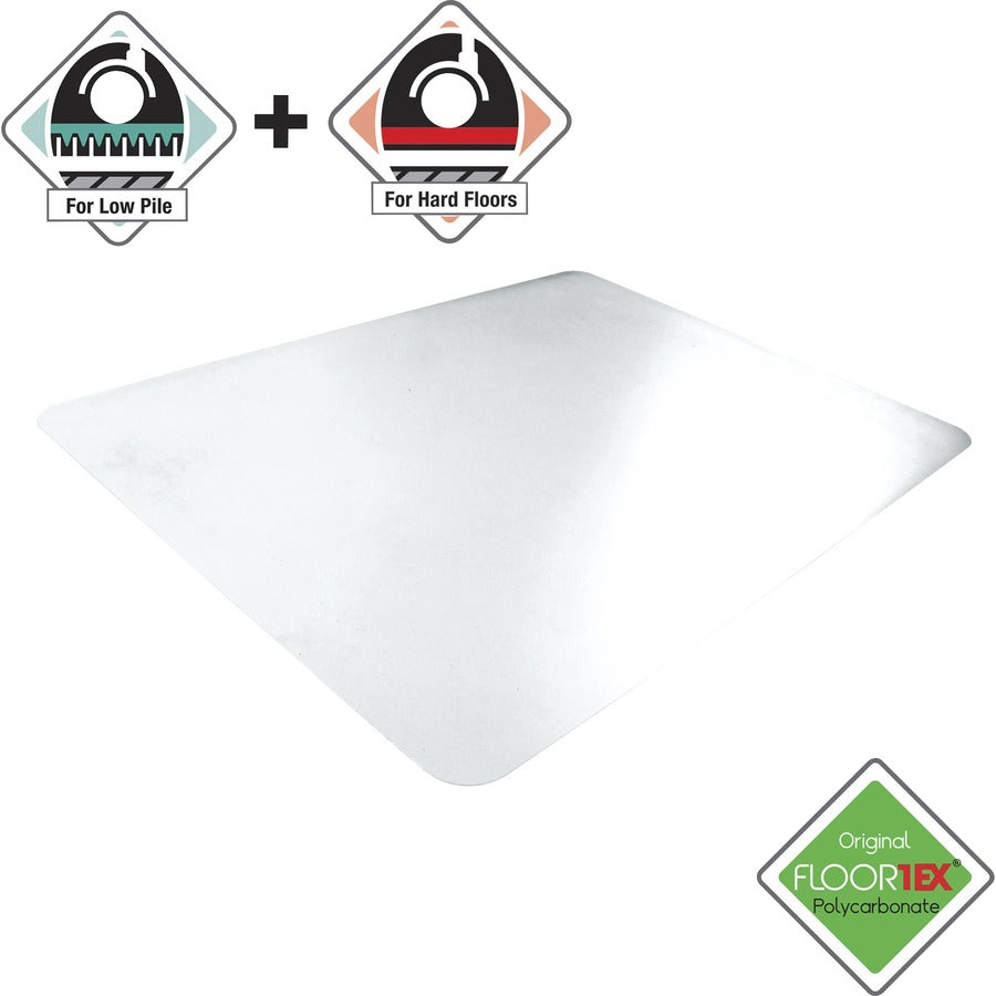Cleartex Unomat Anti-Slip Chair Mat for Hard Floors/Flat Pile Carpets, 60 x 48, Clear