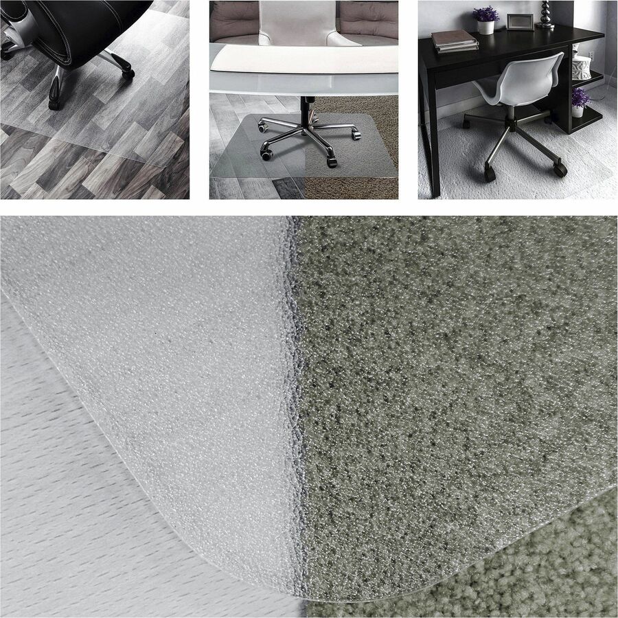 Cleartex Unomat Anti-Slip Chair Mat for Hard Floors/Flat Pile Carpets, 60 x 48, Clear