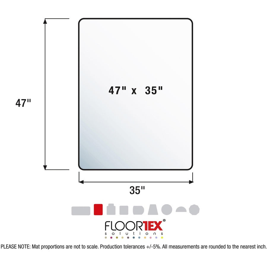 Cleartex Ultimat Anti-Slip Chair Mat for Hard Floors, 35 x 47, Clear, Sold as 1 Each - 3