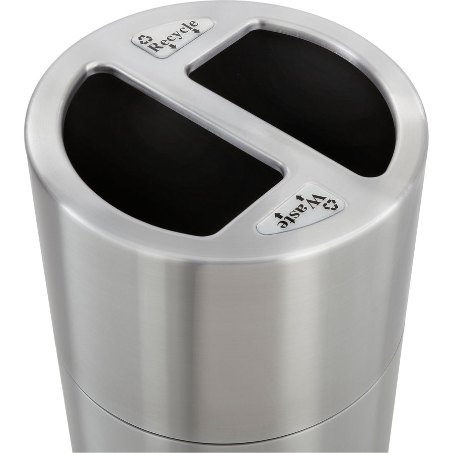 safco-dual-recycling-receptacle-30-gal-capacity-325-height-x-175-diameter-aluminum-stainless-steel-1-each_saf9931ss - 5