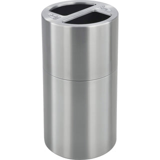 safco-dual-recycling-receptacle-30-gal-capacity-325-height-x-175-diameter-aluminum-stainless-steel-1-each_saf9931ss - 1