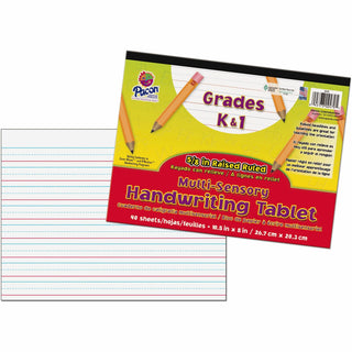 Multi-Sensory Handwriting Tablet, 5/8" Long Rule, 8 x 10.5, 40/Pad