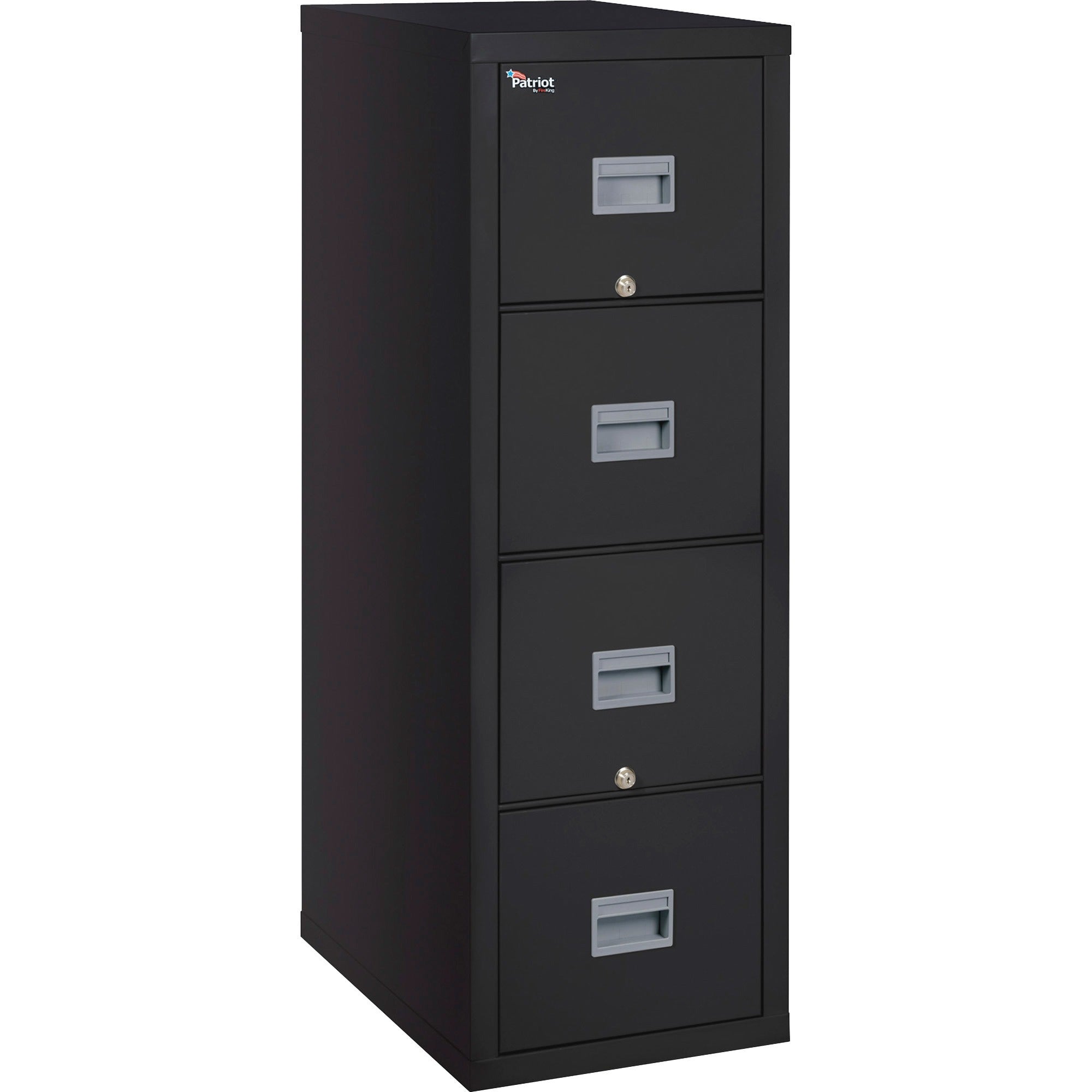 Patriot by FireKing Insulated Fire File, 1-Hour Fire Protection, 4 Legal-Size File Drawers, Black, 20.75" x 31.63" x 52.75
