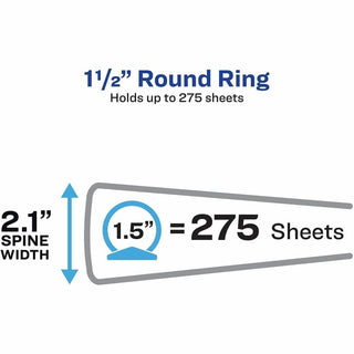 Flexi-View Binder with Round Rings, 3 Rings, 1.5" Capacity, 11 x 8.5, Black
