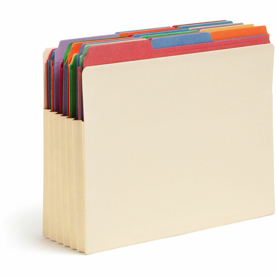 Manila End Tab TUFF Pockets, 5.25" Expansion, Letter Size, Manila, 10/Box