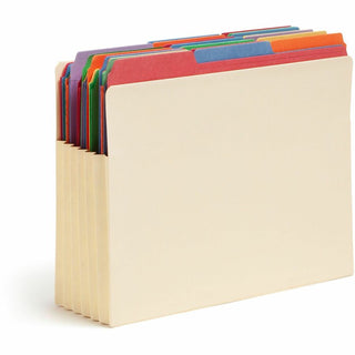 Manila End Tab TUFF Pockets, 5.25" Expansion, Letter Size, Manila, 10/Box