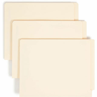 Fastener Folder with Divider, 0.75" Expansion, 1 Divider, 4 Fasteners, Letter Size, Manila Exterior, 50/Box