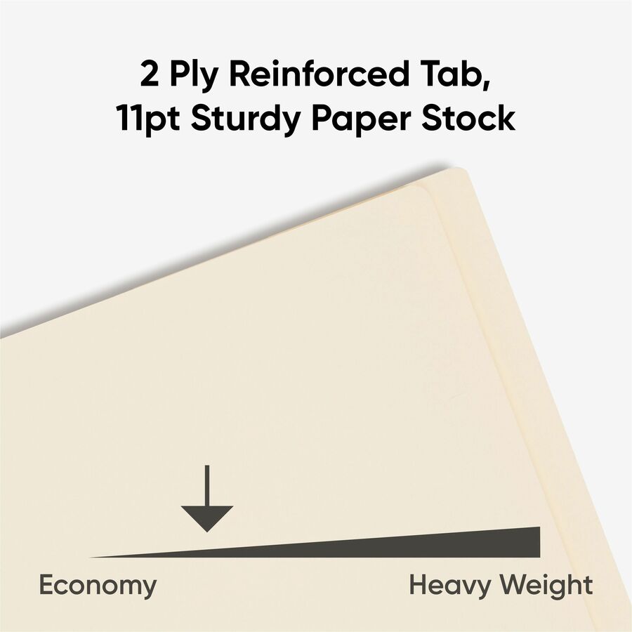 Fastener Folder with Divider, 0.75" Expansion, 1 Divider, 4 Fasteners, Letter Size, Manila Exterior, 50/Box