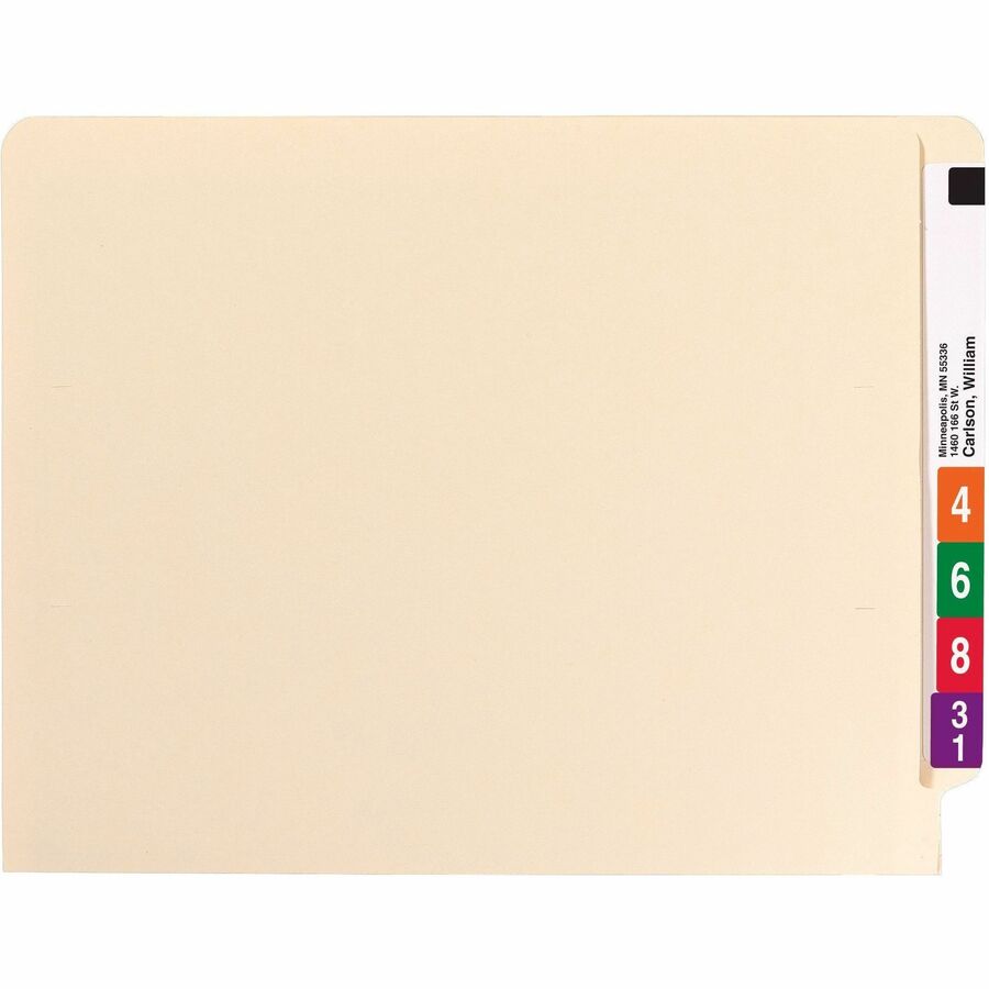 Fastener Folder with Divider, 0.75" Expansion, 1 Divider, 4 Fasteners, Letter Size, Manila Exterior, 50/Box