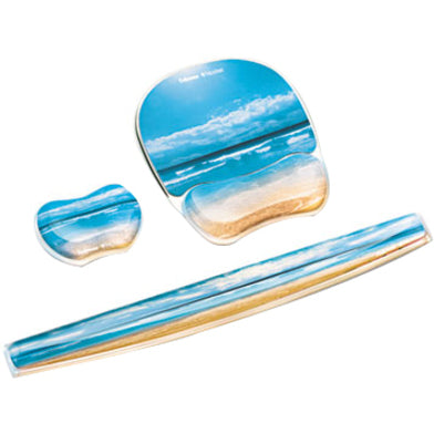 Photo Gel Keyboard Wrist Rest with Microban Protection, 18.56 x 2.31, Sandy Beach Design