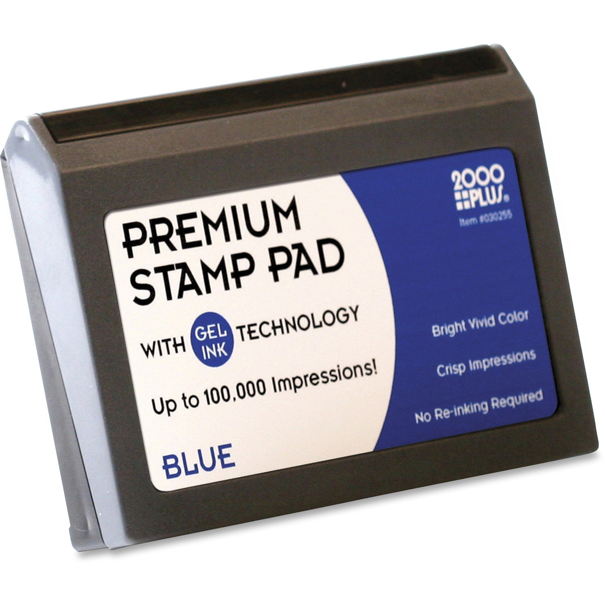 COSCO 2000 Plus Gel Ink Premium Stamp Pad - 1 Each - 3" Height x 4.3" Width x 3.5" Depth - Blue Ink - 