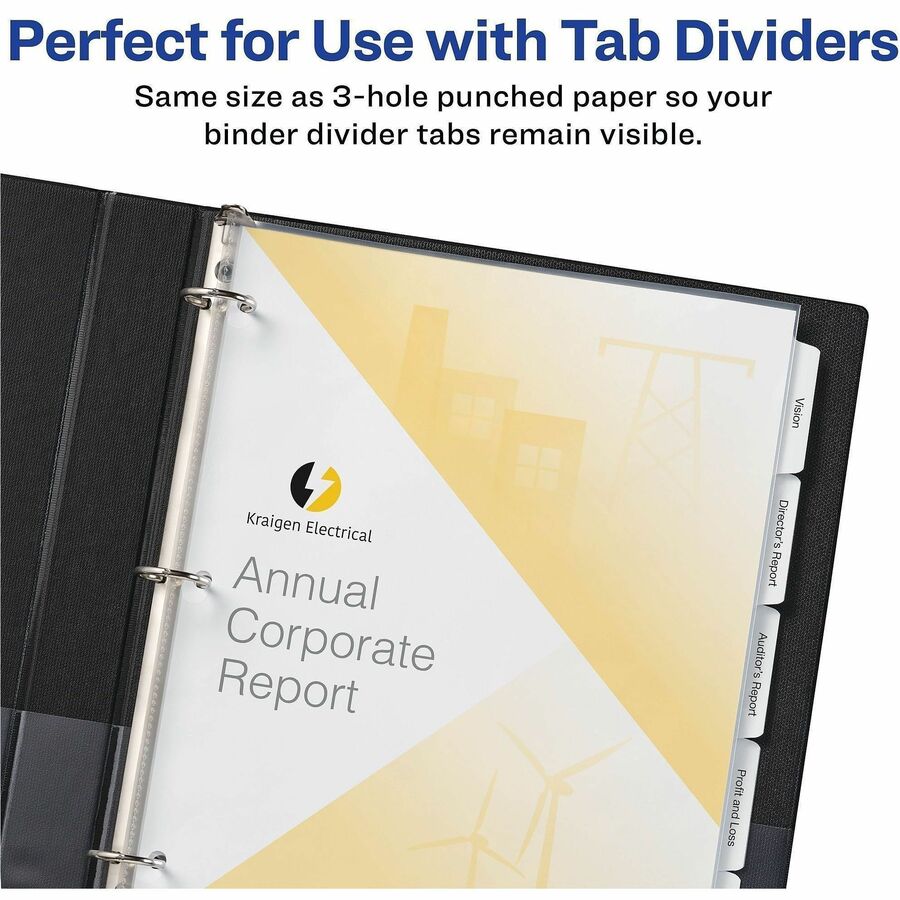 Top-Load Poly Three-Hole Sheet Protectors, Non-Glare, Letter, 50/Box
