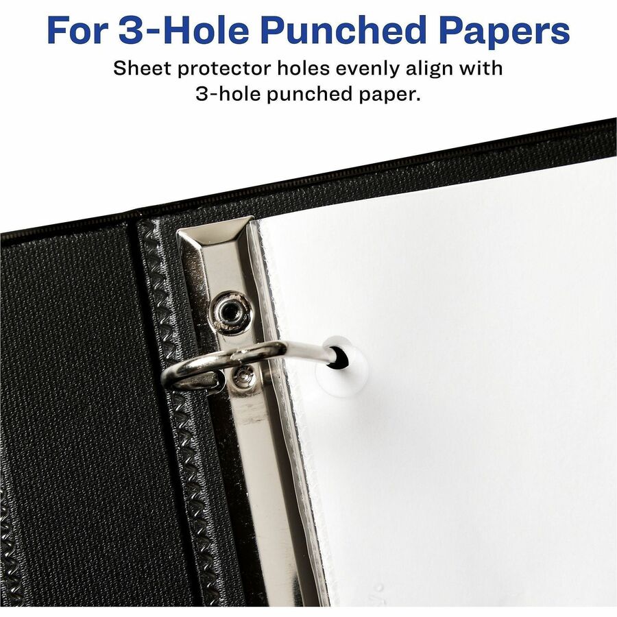 Top-Load Poly Three-Hole Sheet Protectors, Non-Glare, Letter, 50/Box