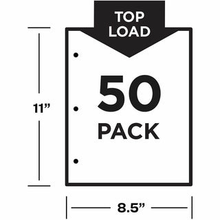 Top-Load Poly Three-Hole Sheet Protectors, Non-Glare, Letter, 50/Box