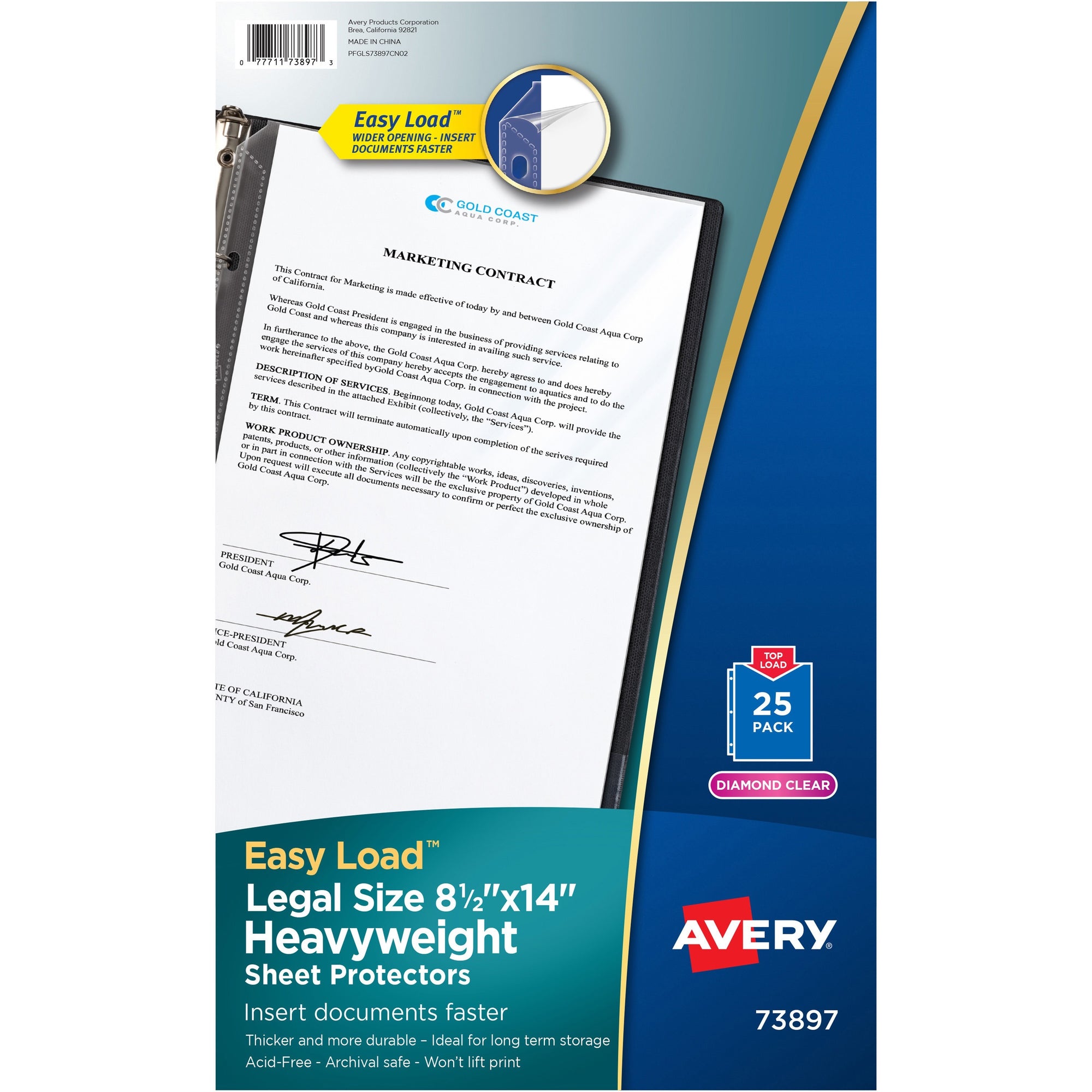 Top-Load Polypropylene Sheet Protector, Heavy, Legal, Diamond Clear, 25/Pack