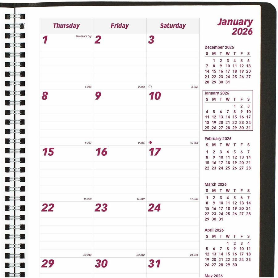 Essential Collection 14-Month Ruled Monthly Planner, 11 x 8.5, Black Cover, 14-Month (Dec to Jan): 2023 to 2025