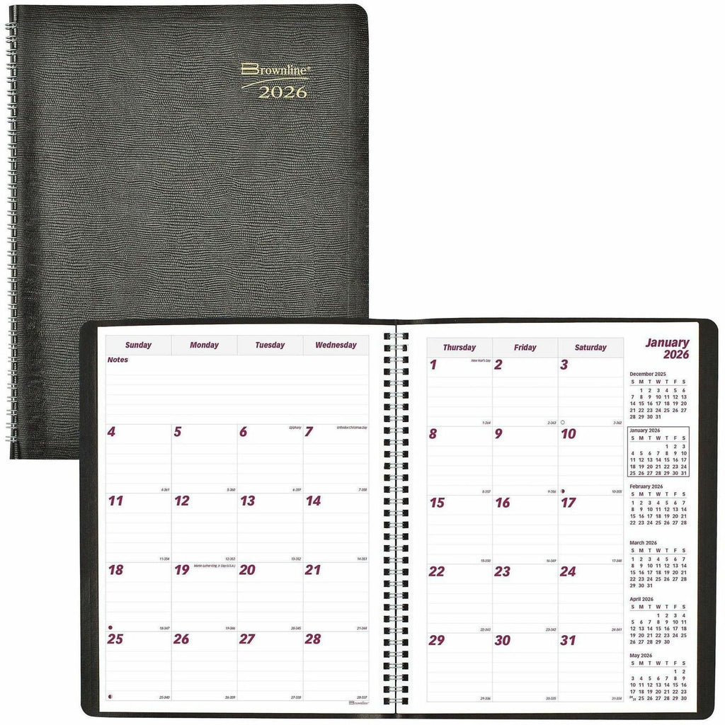 Essential Collection 14-Month Ruled Monthly Planner, 11 x 8.5, Black Cover, 14-Month (Dec to Jan): 2023 to 2025