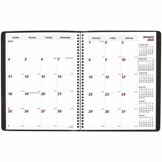 Essential Collection 14-Month Ruled Monthly Planner, 11 x 8.5, Black Cover, 14-Month (Dec to Jan): 2023 to 2025