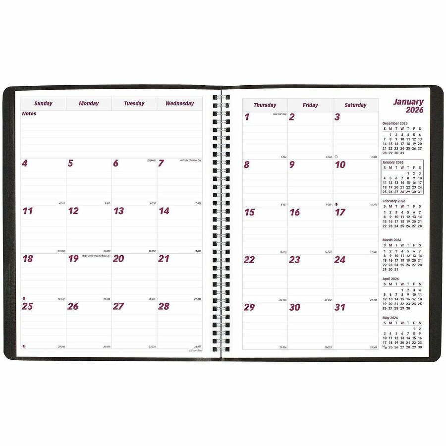 Essential Collection 14-Month Ruled Monthly Planner, 11 x 8.5, Black Cover, 14-Month (Dec to Jan): 2023 to 2025