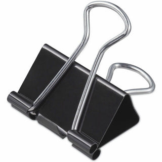 Binder Clips with Storage Tub, Medium, Black/Silver, 24/Pack