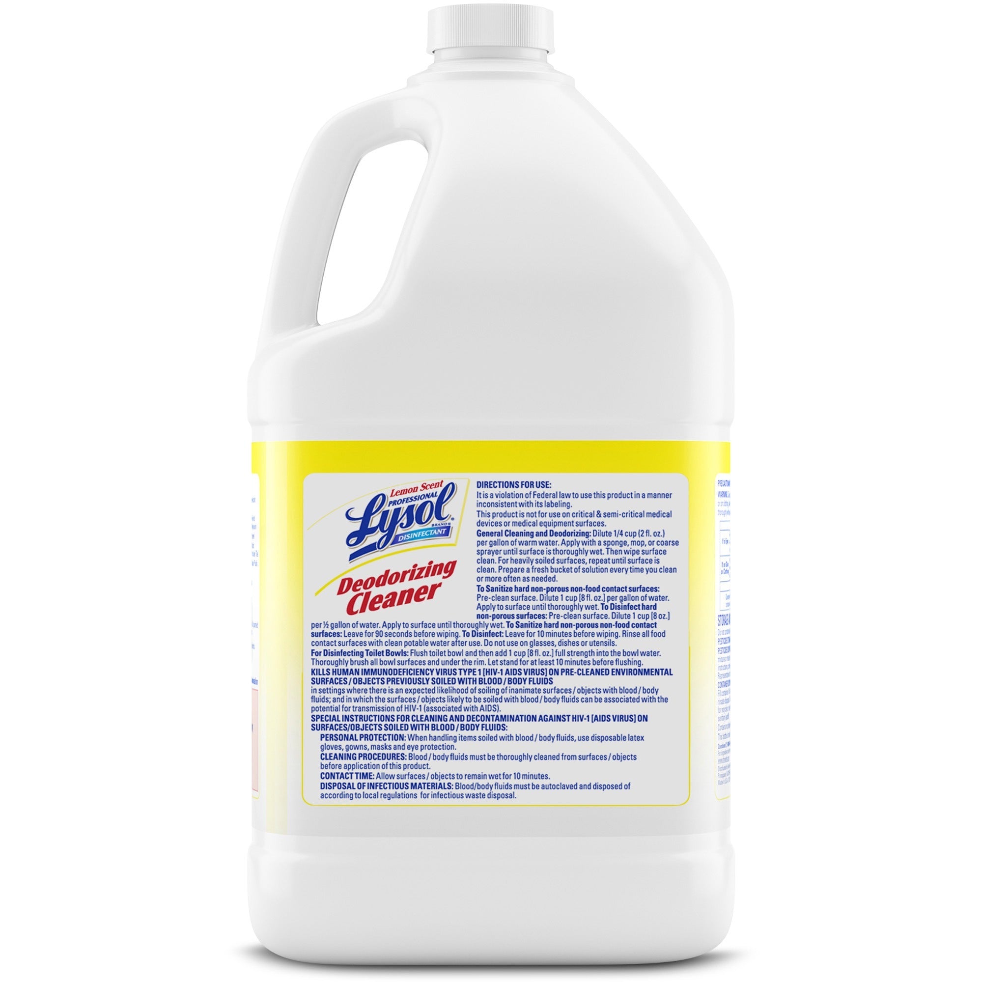 Disinfectant Deodorizing Cleaner Concentrate, 1 gal Bottle, Lemon Scent - 4