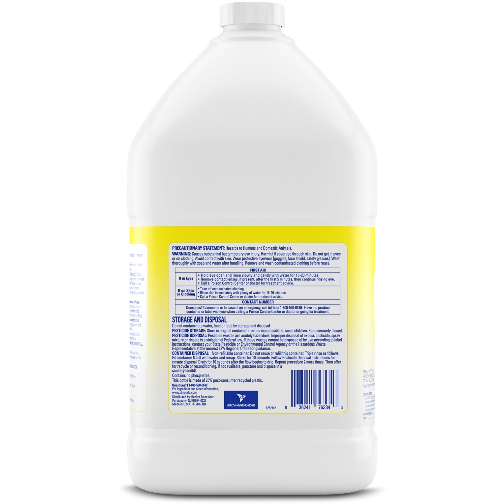 Disinfectant Deodorizing Cleaner Concentrate, 1 gal Bottle, Lemon Scent - 3