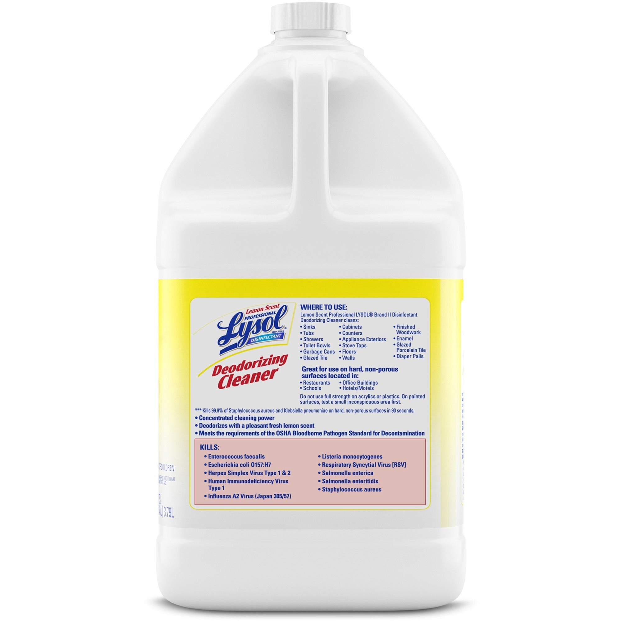 Disinfectant Deodorizing Cleaner Concentrate, 1 gal Bottle, Lemon Scent - 5