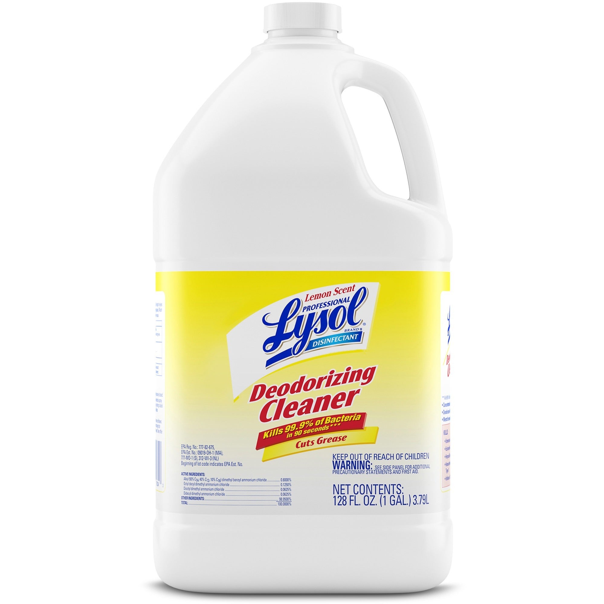 Disinfectant Deodorizing Cleaner Concentrate, 1 gal Bottle, Lemon Scent - 2