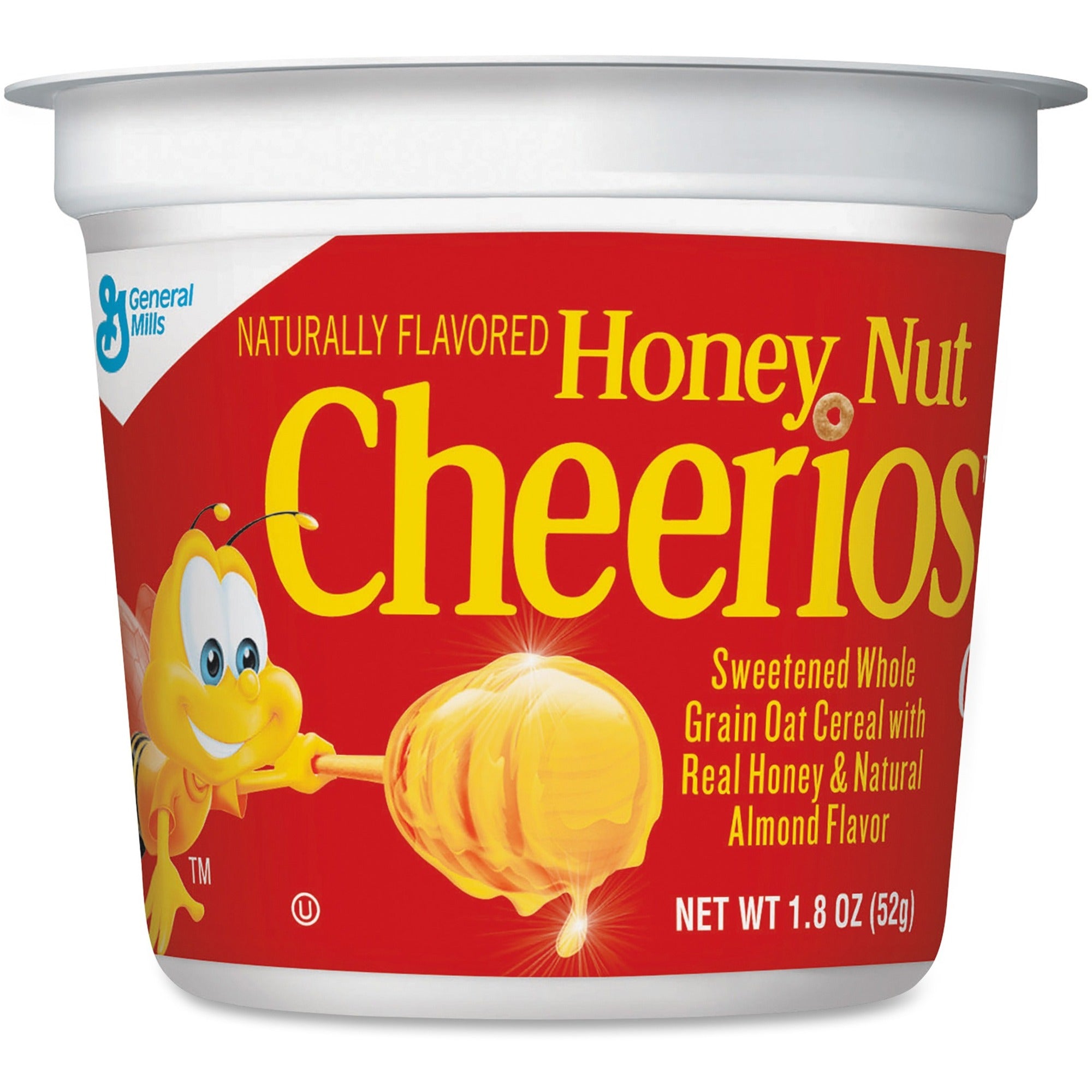 Cheerios Honey Nut Cereal-In-A-Cup - Low Fat - Honey Nut - 1 Serving Cup - 1.30 oz - 6 / Pack - 