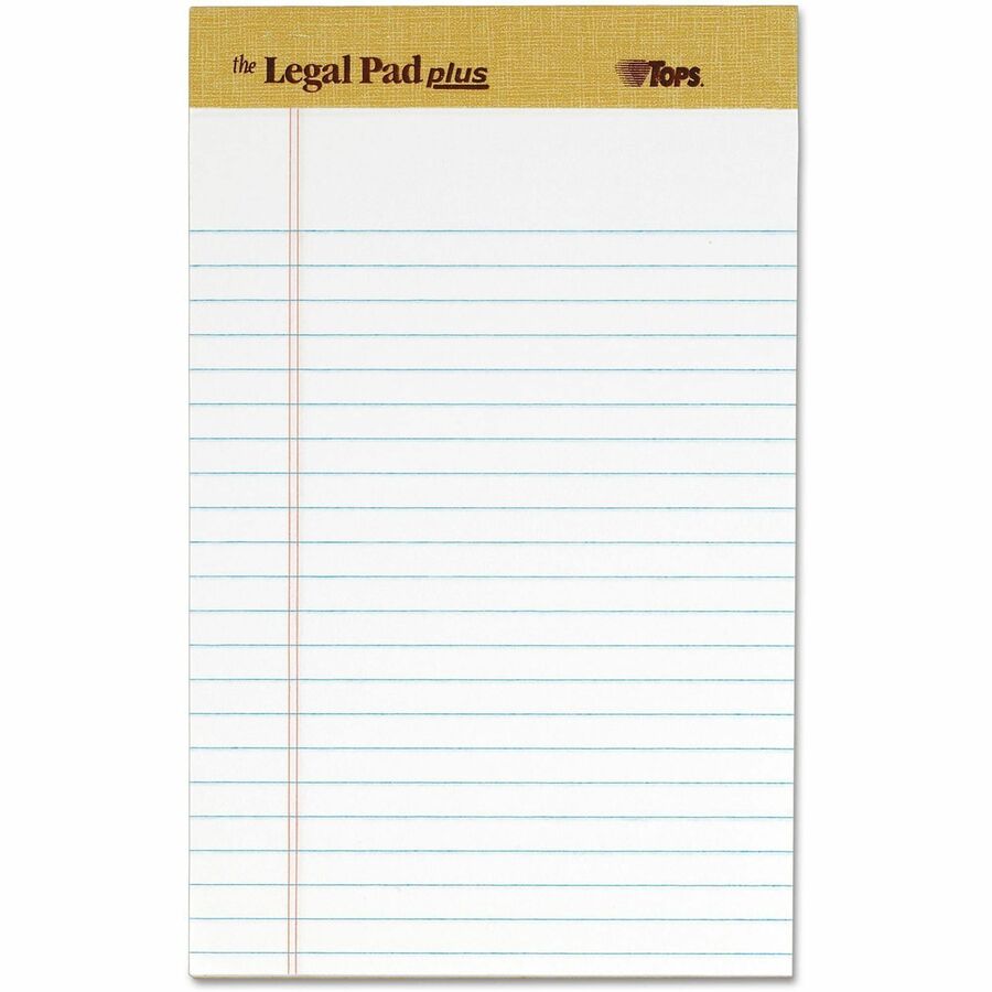The Legal Pad" Plus Ruled Perforated Pads with 40 pt. Back, Narrow Rule, 50 White 5 x 8 Sheets, Dozen