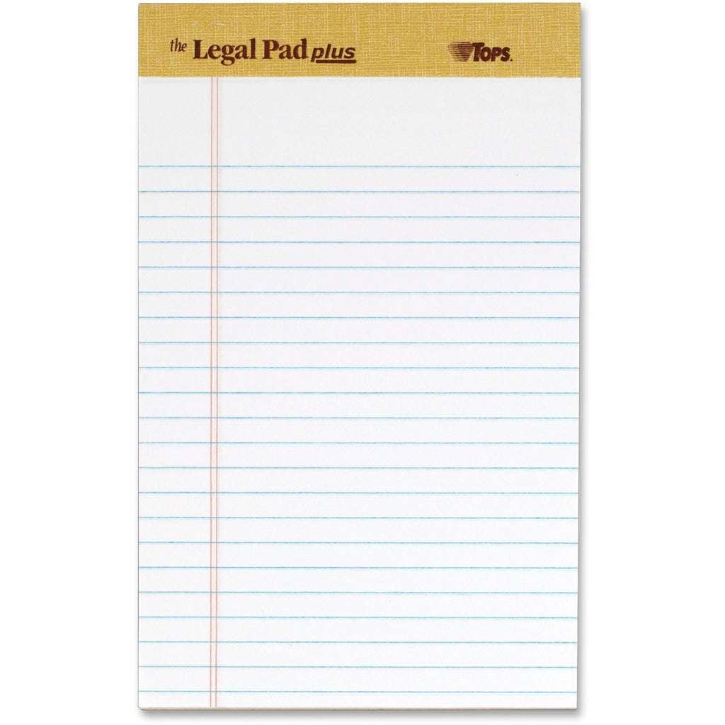 The Legal Pad" Plus Ruled Perforated Pads with 40 pt. Back, Narrow Rule, 50 White 5 x 8 Sheets, Dozen