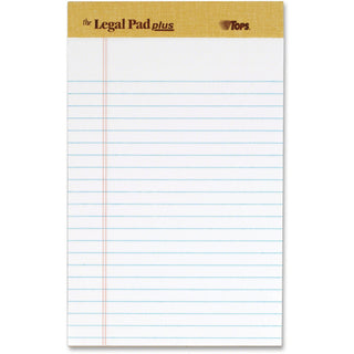 The Legal Pad" Plus Ruled Perforated Pads with 40 pt. Back, Narrow Rule, 50 White 5 x 8 Sheets, Dozen