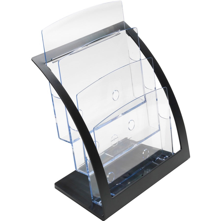 3-Tier Literature Holder, Leaflet Size, 11.25w x 6.94d x 13.31h, Black, Ships in 4-6 Business Days