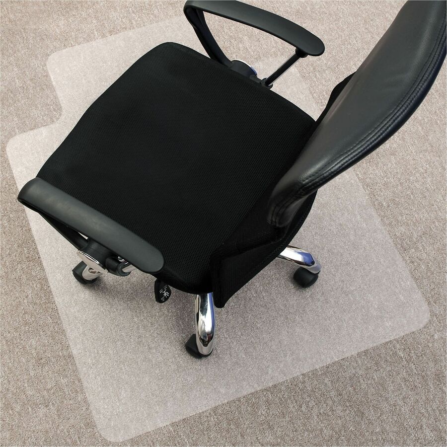 Lorell Standard Lip Low-pile Chairmat - Carpeted Floor - 48" Length x 36" Width x 0.112" Thickness - Lip Size 10" Length x 19" Width - Vinyl - Clear - 1Each