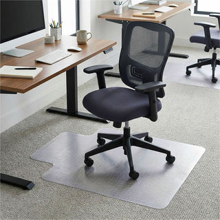 Lorell Standard Lip Low-pile Chairmat - Carpeted Floor - 48" Length x 36" Width x 0.112" Thickness - Lip Size 10" Length x 19" Width - Vinyl - Clear - 1Each